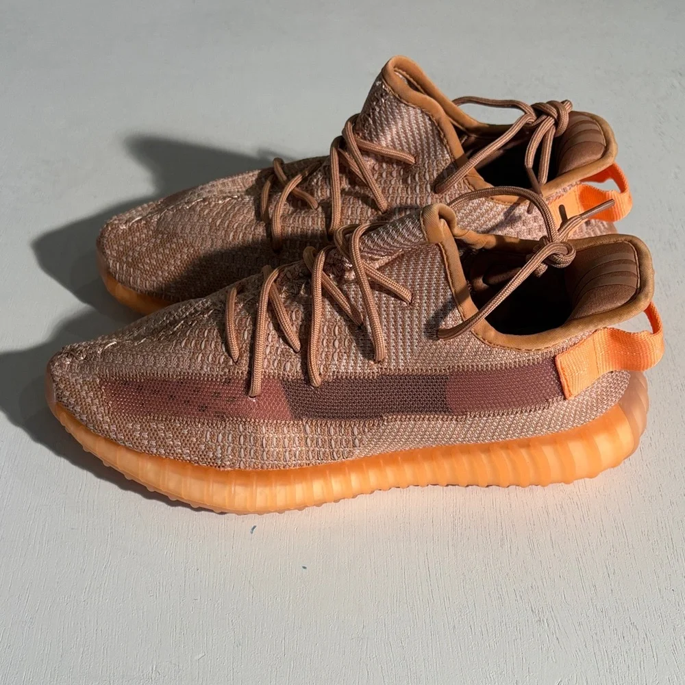 Yeezy Tan and Orange Men's Sneakers - Picture 1 of 7